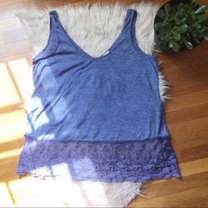 Umgee Purple Tank With Lace Size L